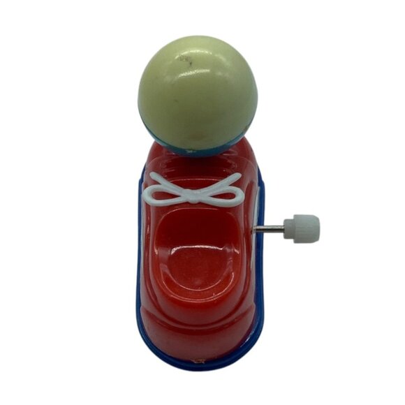 Vtg Wind-Up Sneaker Foot Ball Toy Shoe Design Red Blue RARE - Picture 7 of 9